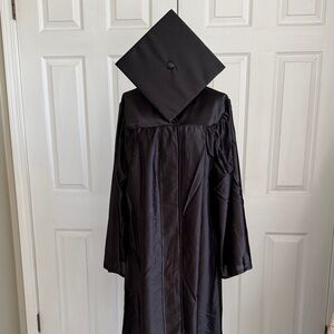 Black Graduation Cap and Gown Set